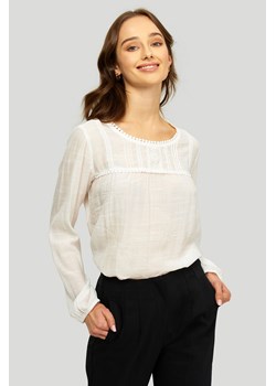 Bluzka z długim rękawem z ozdobnym wzorem przy dekolcie ze sklepu 5.10.15 w kategorii Bluzki damskie - zdjęcie 169688056