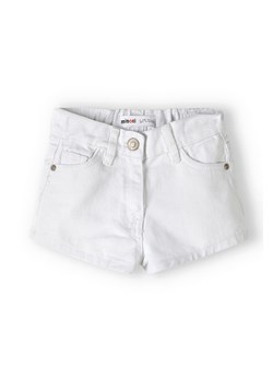 Białe krótkie spodenki jeansowe dla niemowlaka ze sklepu 5.10.15 w kategorii Spodenki niemowlęce - zdjęcie 169688085