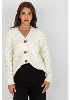 Ecru sweter rozpinany z dużymi guzikami RUE PARIS ze sklepu 5.10.15 w kategorii Swetry damskie - zdjęcie 169688198