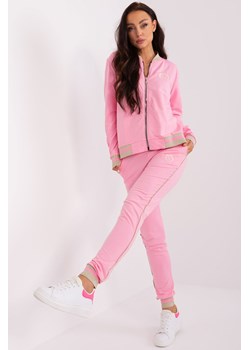 Różowy damski komplet dresowy ze spodniami ze sklepu 5.10.15 w kategorii Dresy damskie - zdjęcie 169688199