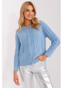 Jasnoniebieski sweter rozpinany w warkoczowe wzory ze sklepu 5.10.15 w kategorii Swetry damskie - zdjęcie 169688487