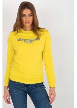 Żółta dresowa bluza bez kaptura z napisem ze sklepu 5.10.15 w kategorii Bluzy damskie - zdjęcie 169688659