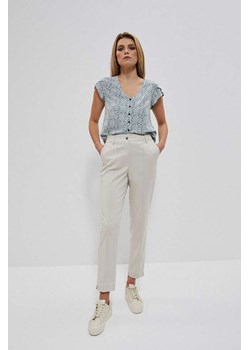 Spodnie klasyczne damskie beżowe ze sklepu 5.10.15 w kategorii Spodnie damskie - zdjęcie 169688828