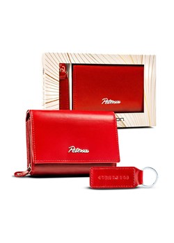 Zestaw prezentowy: pojemny portfel damski i brelok ze skóry naturalnej — Peterson czerwony ze sklepu 5.10.15 w kategorii Portfele damskie - zdjęcie 169688858
