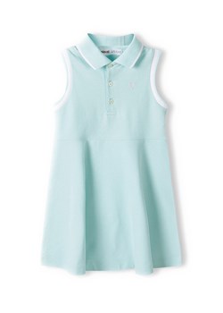 Błękitna sukienka polo na ramiączkach dla niemowlaka ze sklepu 5.10.15 w kategorii Sukienki niemowlęce - zdjęcie 169688886