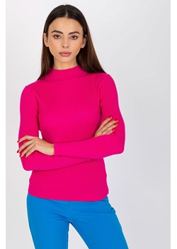 Fuksjowy damski sweter z półgolfem w prążek ze sklepu 5.10.15 w kategorii Swetry damskie - zdjęcie 169689077