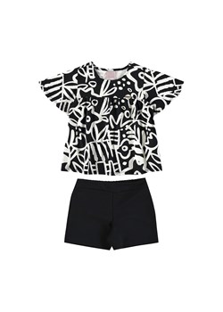 Czarno-biały komplet dla dziewczynki - bluzka + szorty ze sklepu 5.10.15 w kategorii Komplety dziewczęce - zdjęcie 169689119