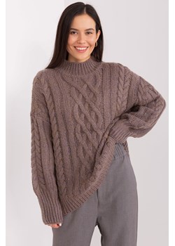 Damski sweter z warkoczami brązowy ze sklepu 5.10.15 w kategorii Swetry damskie - zdjęcie 169689136