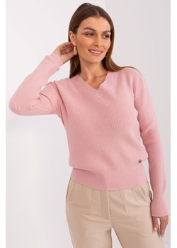 Sweter z dzianiny z wiskozą jasny różowy ze sklepu 5.10.15 w kategorii Swetry damskie - zdjęcie 169689146