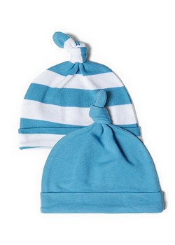 Czapka niemowlęca bawełniana 2-pak niebieska ze sklepu 5.10.15 w kategorii Czapki dziecięce - zdjęcie 169689148