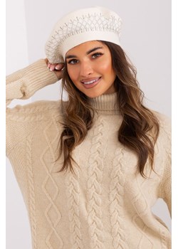 Kremowy damski beret z dodatkiem kaszmiru ze sklepu 5.10.15 w kategorii Czapki zimowe damskie - zdjęcie 169689237