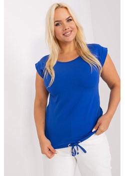 Damska bluzka plus size ze ściągaczem kobaltowy ze sklepu 5.10.15 w kategorii Bluzki damskie - zdjęcie 169689249