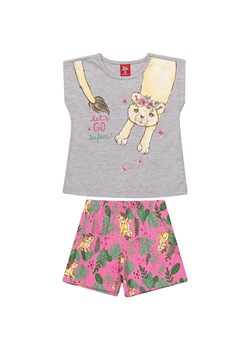 Komplet dziewczęcych ubrań na lato t-shirt z kotkiem i spodenki ze sklepu 5.10.15 w kategorii Komplety niemowlęce - zdjęcie 169689467