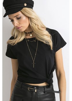 Gładki t-shirt bawełniany damski - czarny ze sklepu 5.10.15 w kategorii Bluzki damskie - zdjęcie 169689578