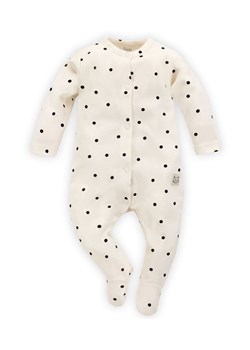 Bawełniany pajac niemowlęcy w kopki - ecru ze sklepu 5.10.15 w kategorii Pajacyki - zdjęcie 169689588