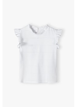 Elegancka biała bluzka z krótkim rękawem dla dziewczynki ze sklepu 5.10.15 w kategorii Bluzki dziewczęce - zdjęcie 169689777