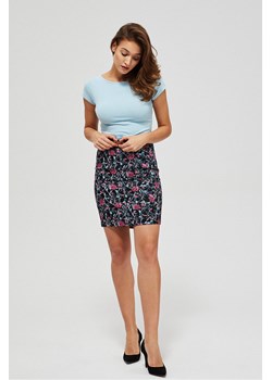 Spódnica damska mini w kwiatki z ozdobnym paskiem ze sklepu 5.10.15 w kategorii Spódnice - zdjęcie 169689805
