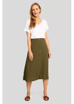 Spódnica z ozdobnymi guzikami - khaki ze sklepu 5.10.15 w kategorii Spódnice - zdjęcie 169689998