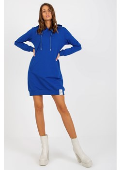 Ciemnoniebieska dresowa sukienka basic z kieszeniami ze sklepu 5.10.15 w kategorii Sukienki - zdjęcie 169690028