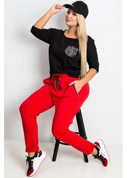 Czerwone spodnie plus size Savage ze sklepu 5.10.15 w kategorii Spodnie damskie - zdjęcie 169690138