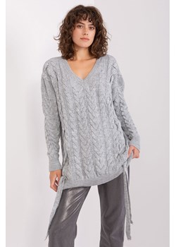 Szary sweter damski w warkocze ze sklepu 5.10.15 w kategorii Swetry damskie - zdjęcie 169690265