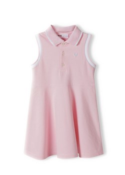 Sukienka polo bez rękawów  z wyhaftowanym sercem dziewczęca ze sklepu 5.10.15 w kategorii Sukienki dziewczęce - zdjęcie 169690365