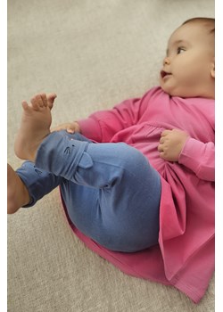 Niebieskie legginsy niemowlęce z odwijanymi nogawkami ze sklepu 5.10.15 w kategorii Legginsy niemowlęce - zdjęcie 169690396