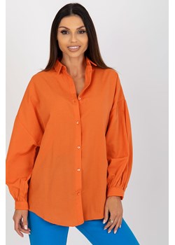 Pomarańczowa koszula oversize z bufiastym rękawem ze sklepu 5.10.15 w kategorii Koszule damskie - zdjęcie 169690638