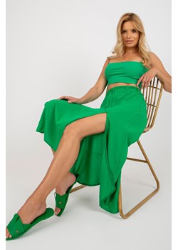 Zielona spódnica asymetryczna z wiskozy RUE PARIS ze sklepu 5.10.15 w kategorii Spódnice - zdjęcie 169690707