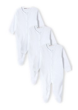 Biały pajac bawełniany cienki dla niemowlaka 3-pak ze sklepu 5.10.15 w kategorii Pajacyki - zdjęcie 169690718