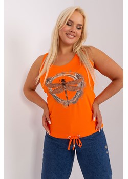 Top damski z dzianinowy pomarańczowy z ważką - plus size ze sklepu 5.10.15 w kategorii Bluzki damskie - zdjęcie 169690855