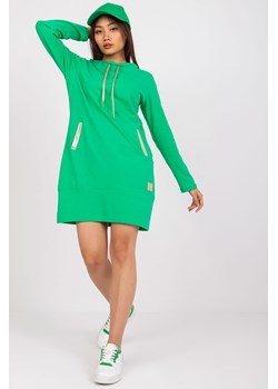 Sukienka dresowa z długim rękawem - zielona ze sklepu 5.10.15 w kategorii Sukienki - zdjęcie 169691436
