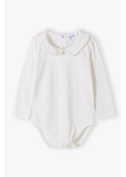 Bawełniane body dziewczęce z kołnierzykiem - białe - 5.10.15. ze sklepu 5.10.15 w kategorii Body niemowlęce - zdjęcie 169691739