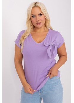 Bluzka plus size z kokardą fioletowy ze sklepu 5.10.15 w kategorii Bluzki damskie - zdjęcie 169691795