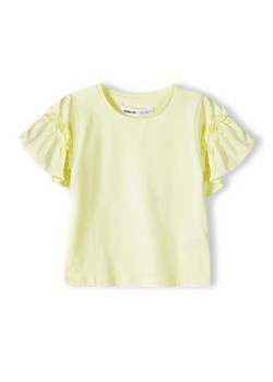 Żółta koszulka bawełniania dla niemowlaka z falbankami ze sklepu 5.10.15 w kategorii Koszulki niemowlęce - zdjęcie 169691817
