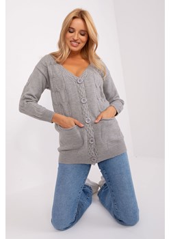 Szary sweter damski rozpinany z dużymi guzikami ze sklepu 5.10.15 w kategorii Swetry damskie - zdjęcie 169692067