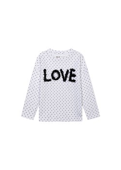 Biała bluzka dziewczęca w kropeczki z napisem LOVE ze sklepu 5.10.15 w kategorii Bluzki dziewczęce - zdjęcie 169692105