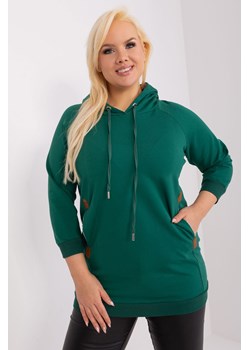 Bawełniana bluza plus size ciemny zielony ze sklepu 5.10.15 w kategorii Bluzy damskie - zdjęcie 169692185