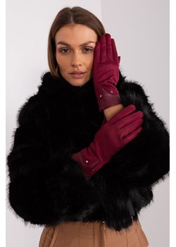Dotykowe rękawiczki damskie bordowy ze sklepu 5.10.15 w kategorii Rękawiczki damskie - zdjęcie 169692208