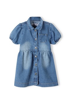 Jeansowa sukienka dla niemowlaka z krótkim rękawem ze sklepu 5.10.15 w kategorii Sukienki niemowlęce - zdjęcie 169692265