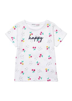 Biały t-shirt bawełniany w wiśnie dla niemowlaka ze sklepu 5.10.15 w kategorii Koszulki niemowlęce - zdjęcie 169692308