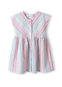 Bawełniana sukienka niemowlęca w kolorowe paski ze sklepu 5.10.15 w kategorii Sukienki niemowlęce - zdjęcie 169692329