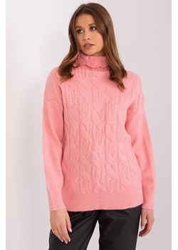 Damski sweter z golfem łososiowy ze sklepu 5.10.15 w kategorii Swetry damskie - zdjęcie 169692368