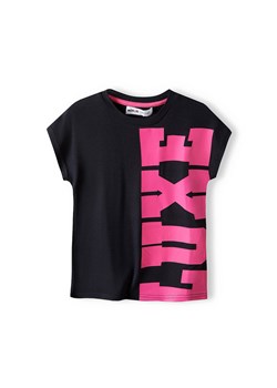 Czarna koszulka dla dziewczynki z nadrukiem ze sklepu 5.10.15 w kategorii Bluzki dziewczęce - zdjęcie 169692445