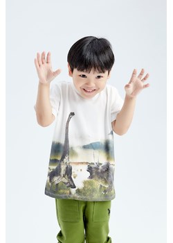 Biały t-shirt bawełniany chłopięcy - dinozaur ze sklepu 5.10.15 w kategorii T-shirty chłopięce - zdjęcie 169692506