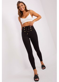 Czarne legginsy ze sznurowaniem OCH BELLA ze sklepu 5.10.15 w kategorii Spodnie damskie - zdjęcie 169692526