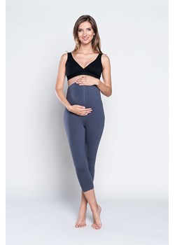 Legginsy damskie ciążowe krój 3/4 III trymestr - grafitowe ze sklepu 5.10.15 w kategorii Spodnie ciążowe - zdjęcie 169692609