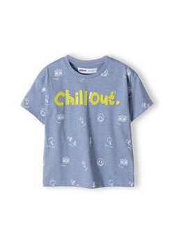 Niebieski t-shirt dzianinowy dla niemowlaka- Chillout ze sklepu 5.10.15 w kategorii Koszulki niemowlęce - zdjęcie 169692657