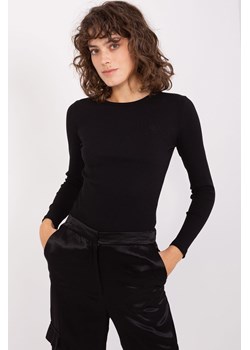 Czarna bluzka basic longsleeve w prążki ze sklepu 5.10.15 w kategorii Bluzki damskie - zdjęcie 169692679