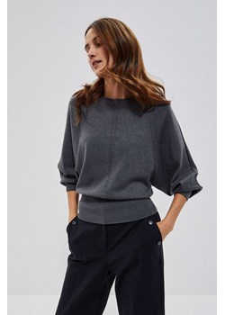 Szary sweter damski dzianinowy typu nietoperz ze sklepu 5.10.15 w kategorii Swetry damskie - zdjęcie 169692687